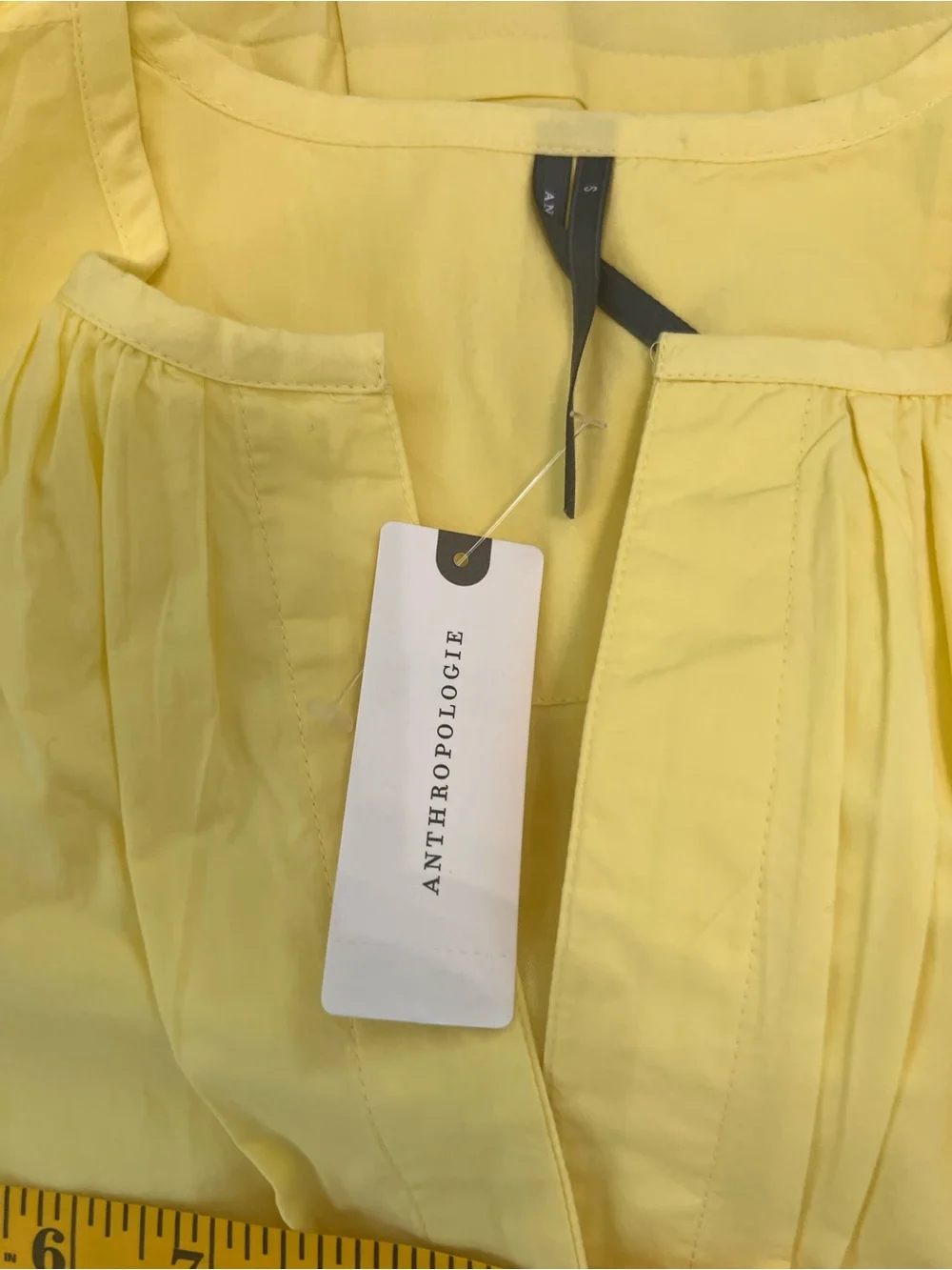 Anthropologie Somerset Short Sleeve Deco Embroidered Maxi Dress Honey Dew Yellow